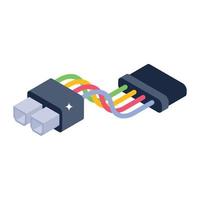 Power plug icon in isometric design, plug editable vector