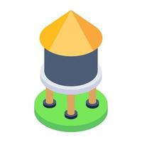 Icon design of silo vector of storage unit in isometric style