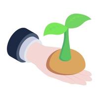 Plant care icon in modern isometric design vector