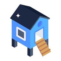 Isometric design icon of farmhouse vector