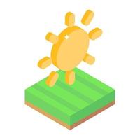 An isometric design icon of farm field vector