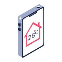 Trendy isometric design of mobile weather app icon vector