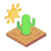 Drought desert isometric editable vector