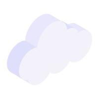 Cloud with sun and snowflakes denoting isometric icon of snowy day vector