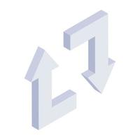 Icon showing parallel roads turn in isometric design vector