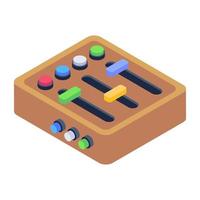 Volume equalizer isometric style icon, vector