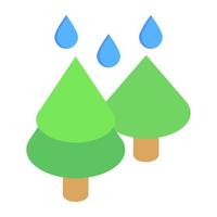 Forest weather isometric style icon, editable vector