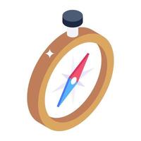 Compass icon in isometric vector