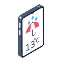 Trendy isometric design of digital forecast icon vector