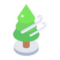 Forest weather isometric style icon, editable vector