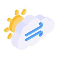 A colorful isometric design of night rainfall icon