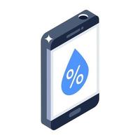 Mobile Humidity isometric style icon vector