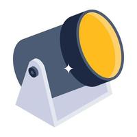 Isometric editable icon design of spotlight vector