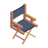 An isometric editable icon of director chair vector