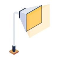 Camera light isometric icon, studio equipment vector