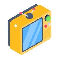 un icono de televisión en diseño isométrico, vector editable