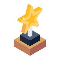 un icono de premio estrella en estilo isométrico moderno vector