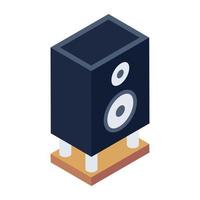 icono de altavoz de sonido en estilo isométrico vector