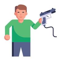 Flat icon of shooting game is up for premium use vector