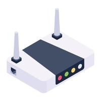 servicio de internet, enrutador wifi inalámbrico en vector isométrico