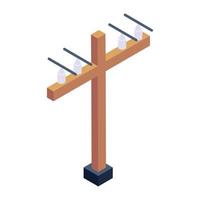 An icon design of electricity pole, editable vector