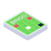 A bingo game icon in isometric design