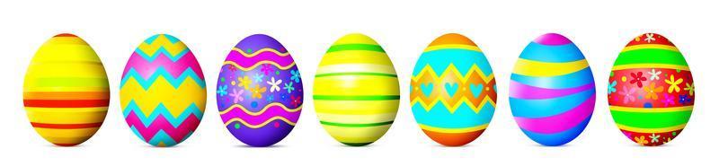 Beautiful Easter background with colorful Easter eggs. 3d illustration photo