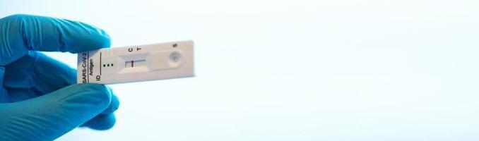 Negative test result by using rapid test device for COVID-19. photo