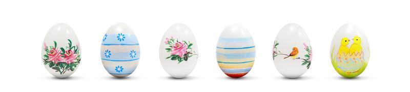 Beautiful Easter background with colorful Easter eggs photo