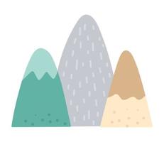 Vector bohemian style mountains. Rocks icon isolated on white background.