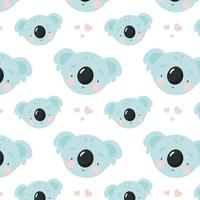 Pattern with Cute Koala. Illustration in vector. For greeting card, posters, banners, the card or stick, printing on the pack, printing on clothes, fabric, wallpaper. vector
