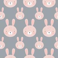 Pattern with Cute Rabbit. Illustration in vector. For greeting card, posters, banners, the card or stick, printing on the pack, printing on clothes, fabric, wallpaper. vector