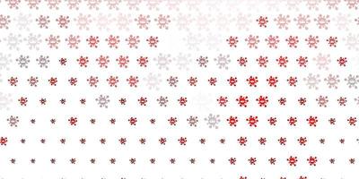Light Red vector backdrop with virus symbols.