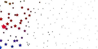 Dark Multicolor vector background with small and big stars.