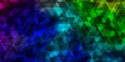 Light Multicolor vector background with lines, triangles.