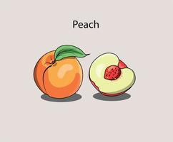 A set of Peach illustration can be used as cartoon Peach, icon or in merch. vector