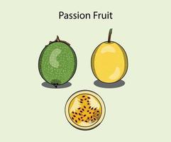 A set of passion fruit illustration can be used as cartoon passion fruit, icon or in merch. vector
