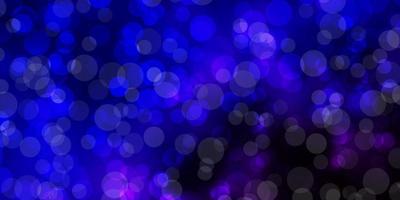 Dark Pink, Blue vector background with spots.