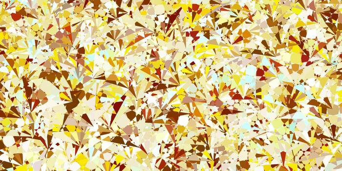 textura de vector azul claro, amarillo con triángulos al azar.