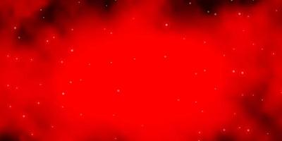 Dark Red vector texture with beautiful stars.