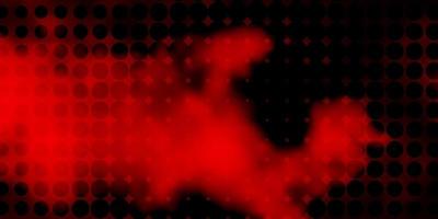 Dark Red vector background with bubbles.