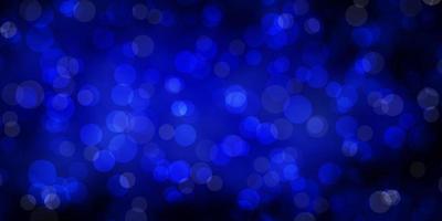 Dark BLUE vector background with circles.