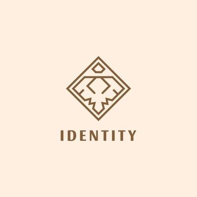 Elephant and Bird Geometric Logo. Vector Design.