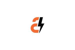 Letter A Thunder Logo. Vector Design.