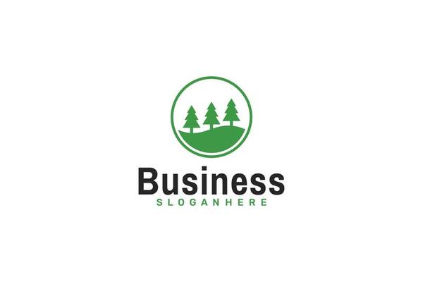 Pine Trees Logo. Vector Design.