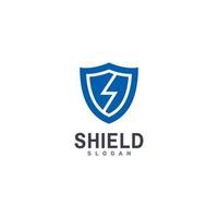 Thunder Shield Logo. Vector Design.