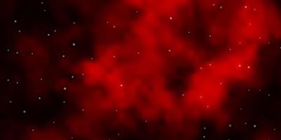 Dark Red vector background with colorful stars.