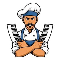 Chef Hold Knife vector