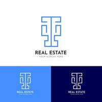 logotipo de bienes raíces creativo simple vector
