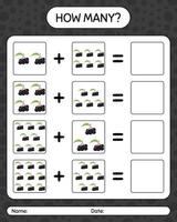 How many counting game with elderberry. worksheet for preschool kids, kids activity sheet, printable worksheet vector